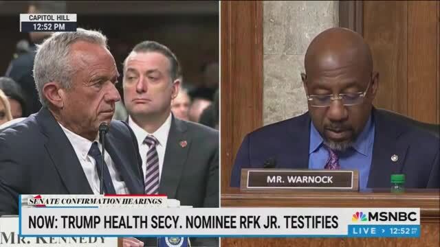 Warnock Reads to RFK Jr. A Transcript of Him Comparing the CDC’s Work to Nazi Death Camps