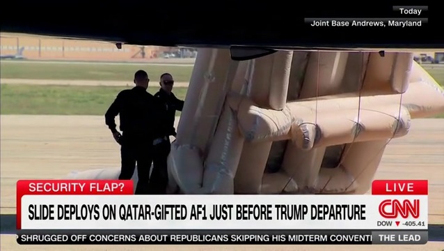 CNN: Slide Deploys on Qatar-Gifted Air Force One Just Before Trump Departure