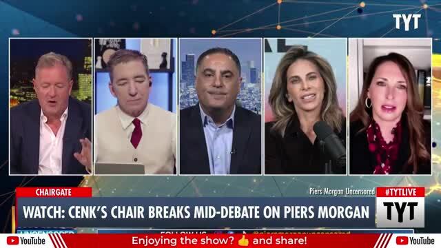 Cenk Uygur’s Chair Breaks During Hasan Piker Clash on Piers Morgan