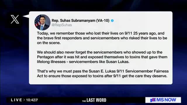 Rep. Suhas Subramanyam: ‘We Have Not Taken Care of Them’ as 9/11 Pentagon Service Members Face Lifelong Health Issues