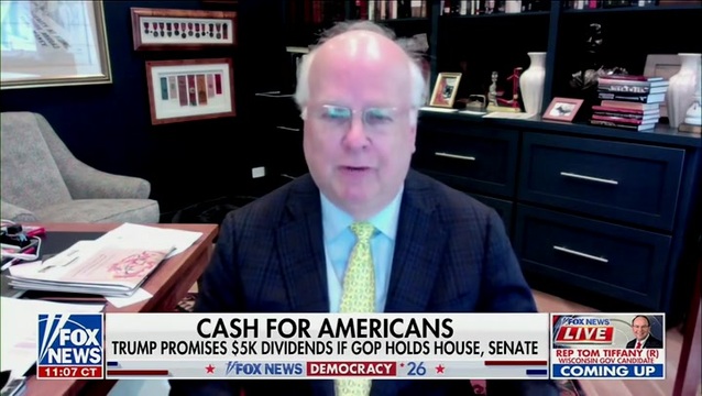 Karl Rove on J.D. Vance Saying Tariffs Would Pay for Trump’s $5,000 Checks: ‘With All Due Respect to the Vice President, It Doesn’t Make Any Sense’