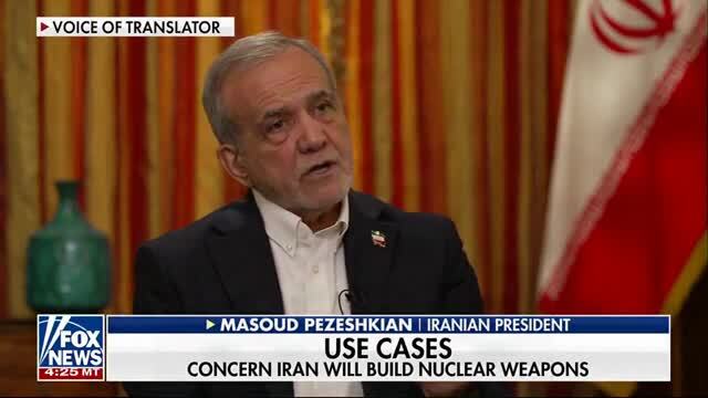 ‘Not at All’: Iranian Pres. Pezeshkian Claims They Don’t Want a Nuke