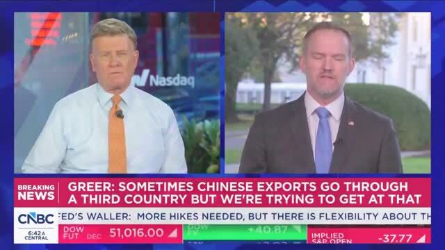 Trade Rep Amb. Greer: Trump Is Very Comfortable with His Trade Policy, It’s Led to Deficit Reduction