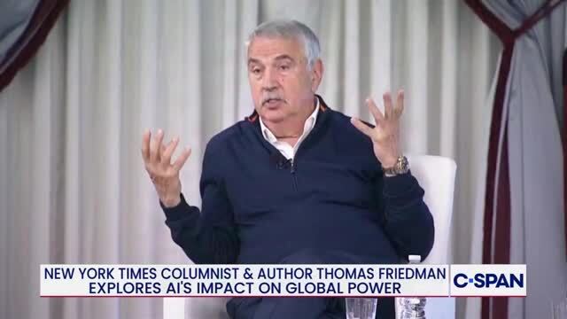 Tom Friedman Says He Was ‘Horrified’ of Trump Surrounded by Tech Bros Writing A.I. Agreement on an Envelope