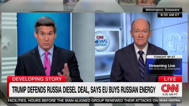 Chris Coons: Trump’s Russian Diesel Deal ‘Separates Us from Our European Allies Who Are Paying the Cost of Ukraine’s Defense’