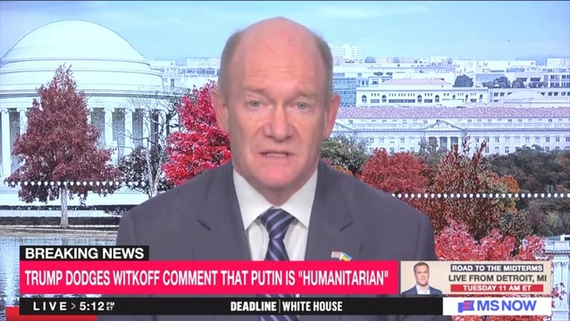 Sen. Coons: ‘Trump Is in the Thrall of Putin; He’s Putin’s Puppet’