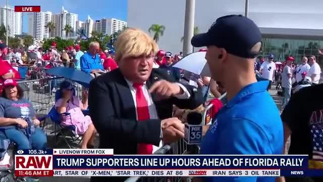 Trump Impersonator Makes Appearance at Daytona Rally